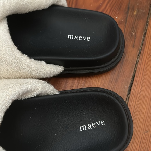 Maeve  Anthropologie white terry slide sandal size 8 - Picture 3 of 3